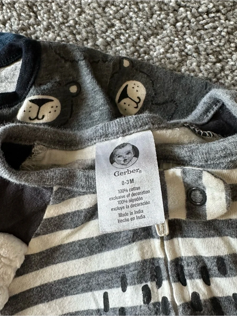 100% Cotton 0-3 Months Gerber Sleepers Pajamas Baby Boy Sleep N Play Bundle